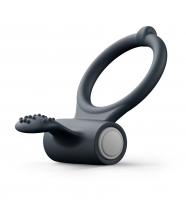 Черное эрекционное кольцо Power Clit